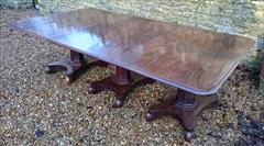 120120183 Pedestal 19th Century Mahogany Antique Dining Table 94w 11½ feet w max 52d 28½ h with caster repair _29.JPG